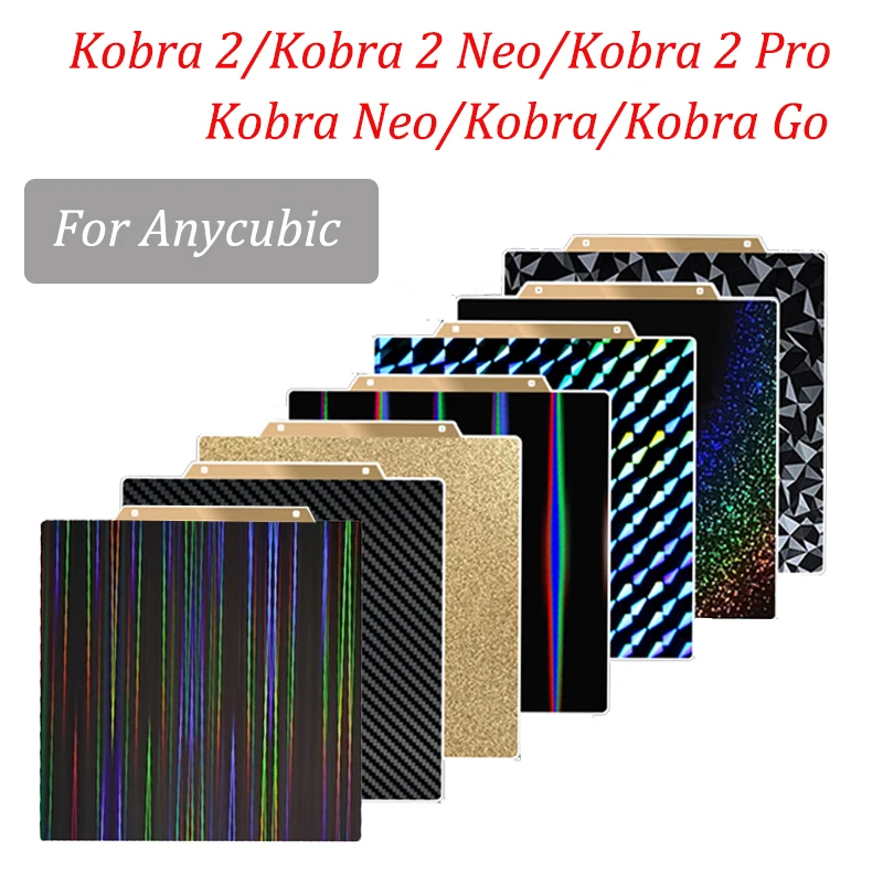 

Для Anycubic Kobra 230x230 мм PEI PET магнитная конструкционная пластина с принтом пружинный стальной лист для Anycubic Kobra, Kobra 2 Pro/Neo, Kobra Go
