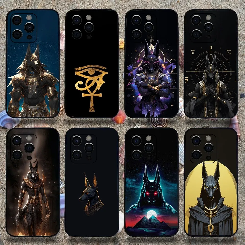 

Anubis Ancient Egyptian God Phone Case For Apple iPhone 15,14,13,12,11,Pro,X,XS,Max,XR,Plus,Mini Soft Black Cover