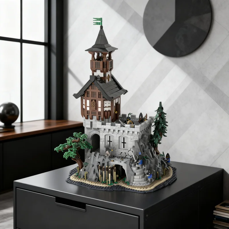 

2962 детали MOC: Средневековая Каменная Башня-Замок, Конструктор, Креативный Подарок, Декор для Дома и Офиса, Премиум-Качество, Для Взрослых и Детей