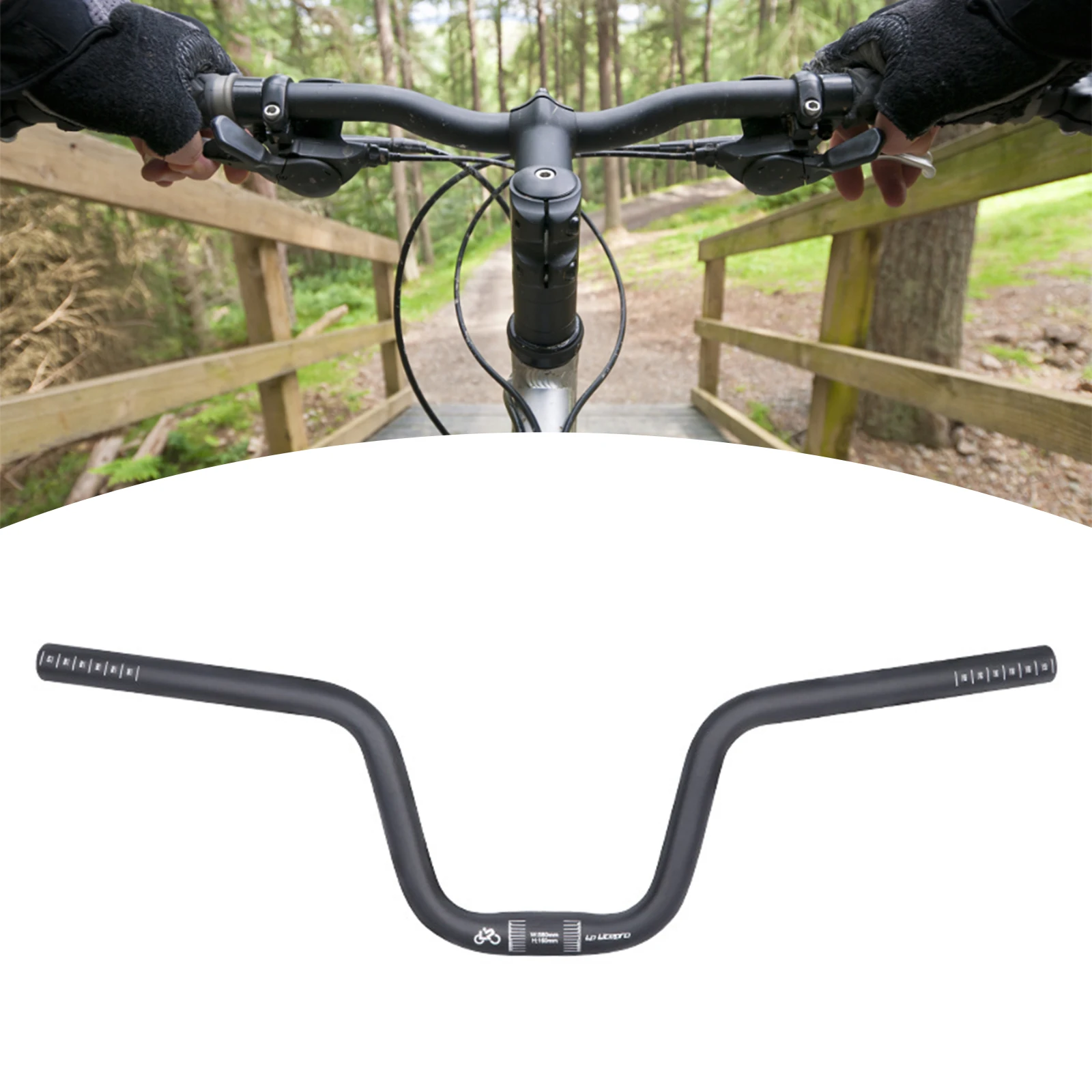 Mountain Road Bike Handlebar Aluminum Alloy 25.4mm Extra Long Riser Bar Lightweight M Type Riser Handlebars Cycling Accessory