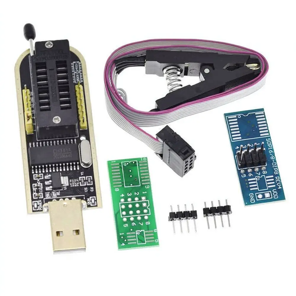 USB Programmer CH341B With SOP8 Clip Adapter For TZT Teng BIOS Flash IC Burner Firmware Update Hardware Repairing Module