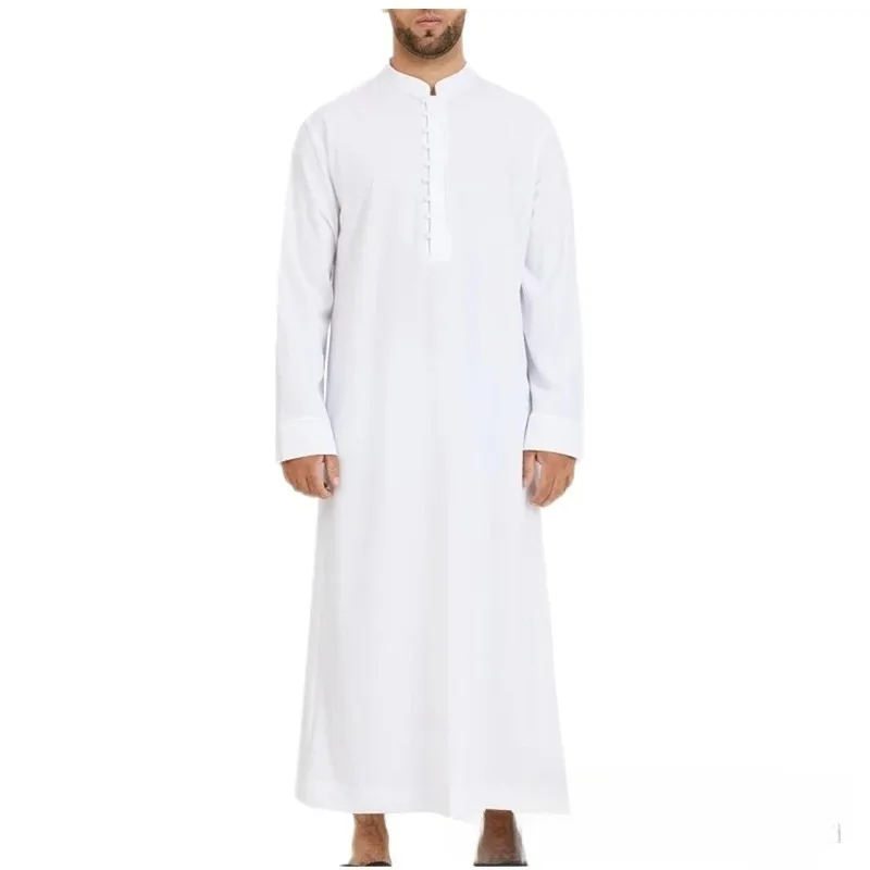 Tropical Robe Loose Stand-up Collar New Round Neck Hui Robe Arab Middle East Men's Clothing Robe Men