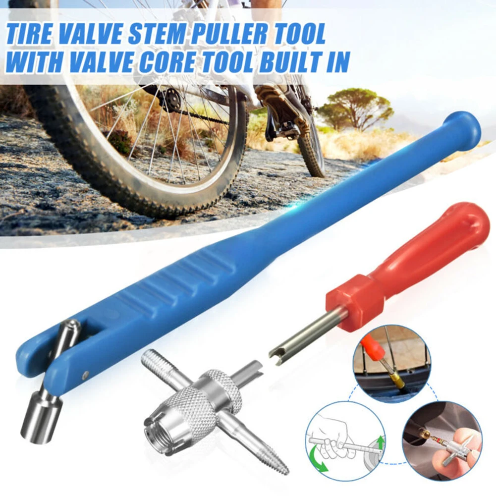 High quality Tire Valve Puller Stem 3pcs set Car Core Remover Motorbike Plastic & Metal Repair Install Tool Tyre