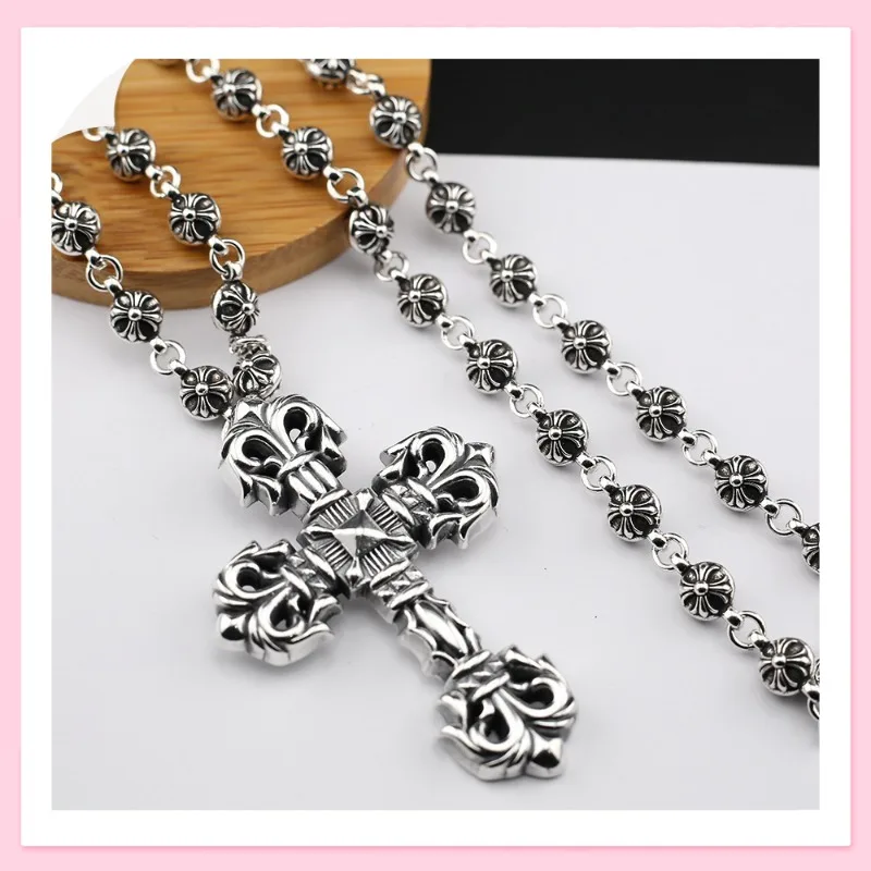 

Классическое винтажное ожерелье Crowe с огненным крестом, дизайн в виде рыболовного крючка, панк-стиль, женственная цепочка для свитера