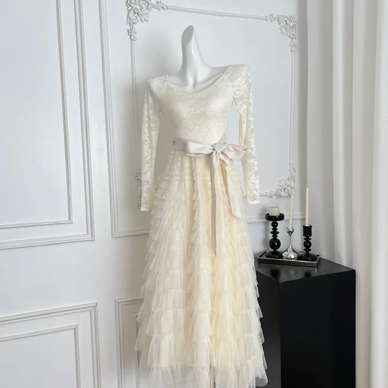 Retro Koronkowa Puszysta Spódnica Tortowa Dr Fce Podszewka Wyszczuplająca Damska Dr Sweet Sle Długa Sve Nadgarstek H-ape Jesień Zima