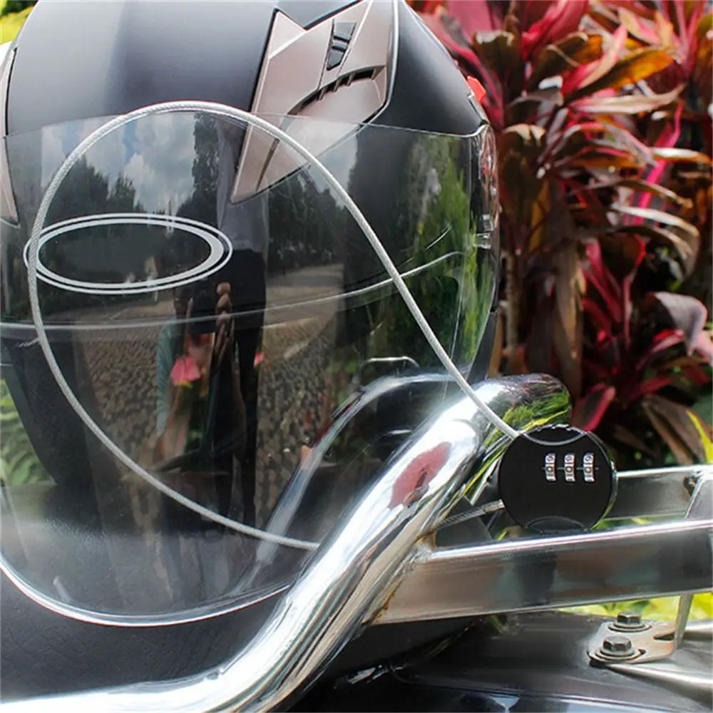 

Extended Wire Rope Bicycle Locks 3 Digit Motorcycle Helmet Lock Cycling Lock Electric Vehicle Lock Password Helmet Lock