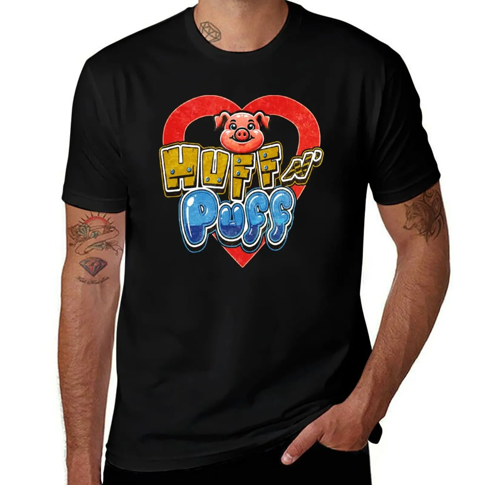 Huff N Puff Slot Machine Tribute T-Shirt Plus Size Everyday Tee Shirt
