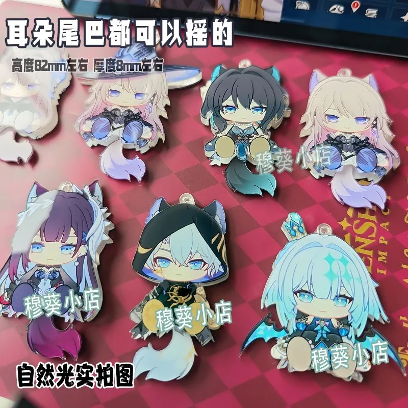 

Honkai:Star Rail, оригинальная большая голова, хвост и уши, можно переместить акриловую фигурку, подставка, модель, тарелка, декор для стола, подставка, знак для фанатов, подарки