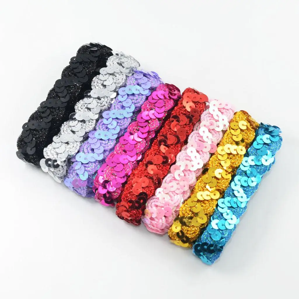 Sequin Lace Applique Ribbon Trim Embroidery Dress Embellishment Supplies for Ceremony Costume Craft Making