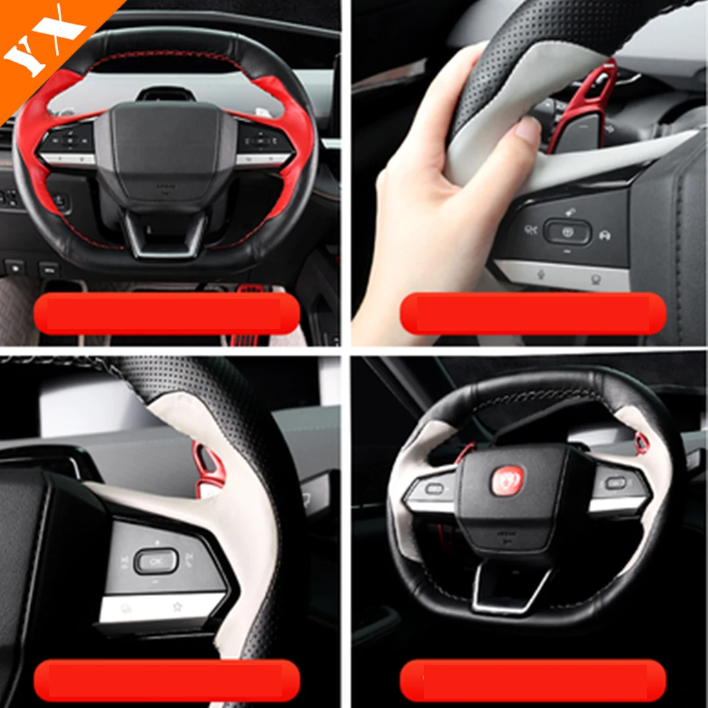 For Changan UNIV UNI-V Accessories Car Hand Suture Steering Wheel Cover Leather Steering Wheel Anti-slip Decor Protect 2023-2025