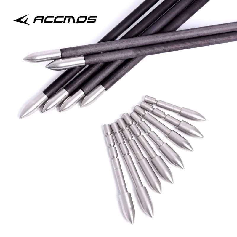 

12pcs ID 4.2mm Stainless Steel Bullet Point Tip Arrow Head For Archery Accessories Broadhead