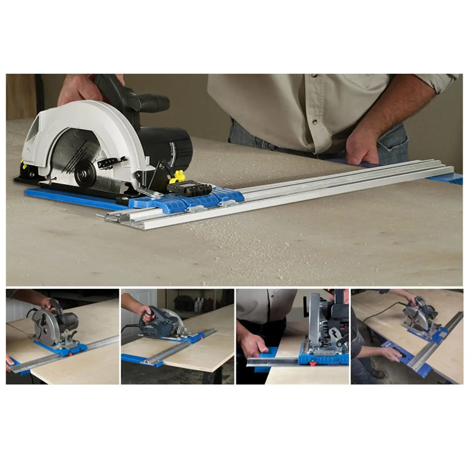 Electric Saw Fixed Guide Rail Aluminum Alloy Fixed Cutting Bracket Sliding Fixed Track Home Woodworking Supplies