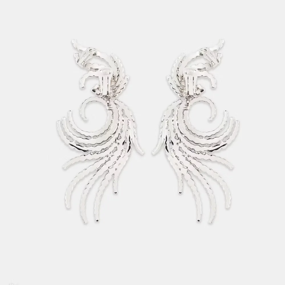 Stonefans Crystal Angel Wings Ear Clip No Piercing Jewelry Free Shipping Christmas Gift Rhinestone Clip Earrings for Women Gifts