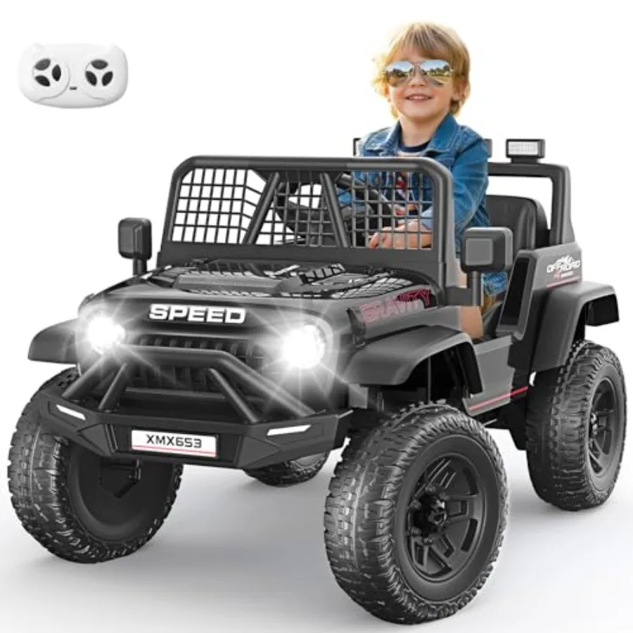

24V Ride on Car with Parent Remote Control Electric Truck Car Toys for Toddler Boys Girls Ages 3-8 Spring Suspension Safety Bel