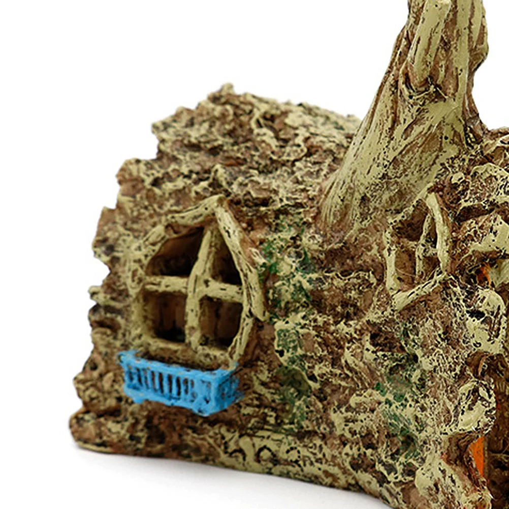 

Fish Tank Resin House Artificial Wood House Landscape Aquarium Decoration Enhance Visual Appeal and Provide Fish Hiding Place