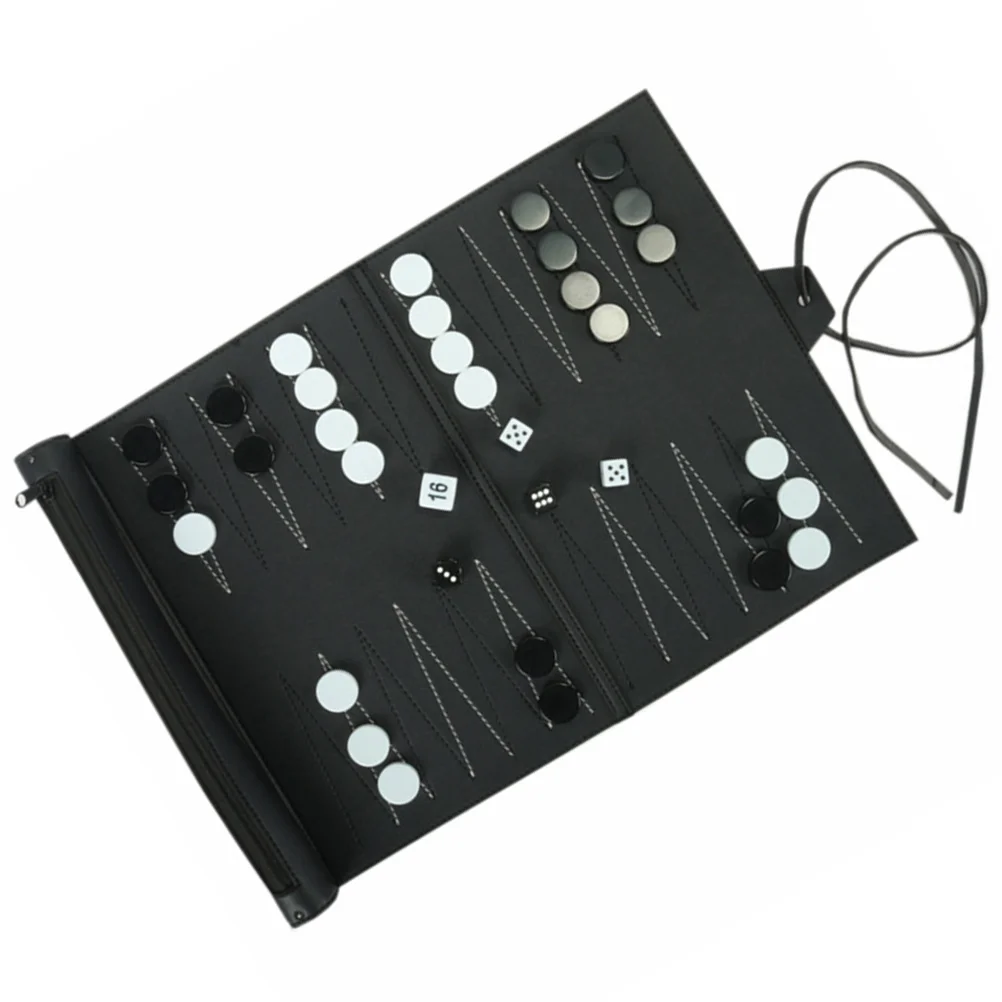 

1 set Sets Kids Toys PU Foldable Chess Travel Games Board Game Set Strategy Table Toys Interactive Play