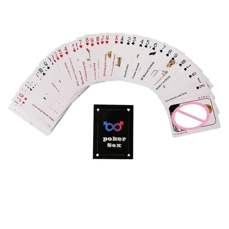 54pcs Full English Sex Posture Poker SX Cards Couple Bedroom Couple Flirting Alternative Game Cards - view 2