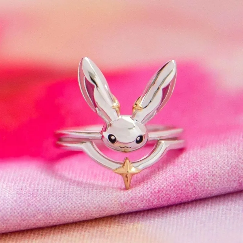 League of Legends Arcane Nilah Popular Anime 2D Character Peripheral Cute Rabbit Ring with The Same Style Comic Exhibition Gifts