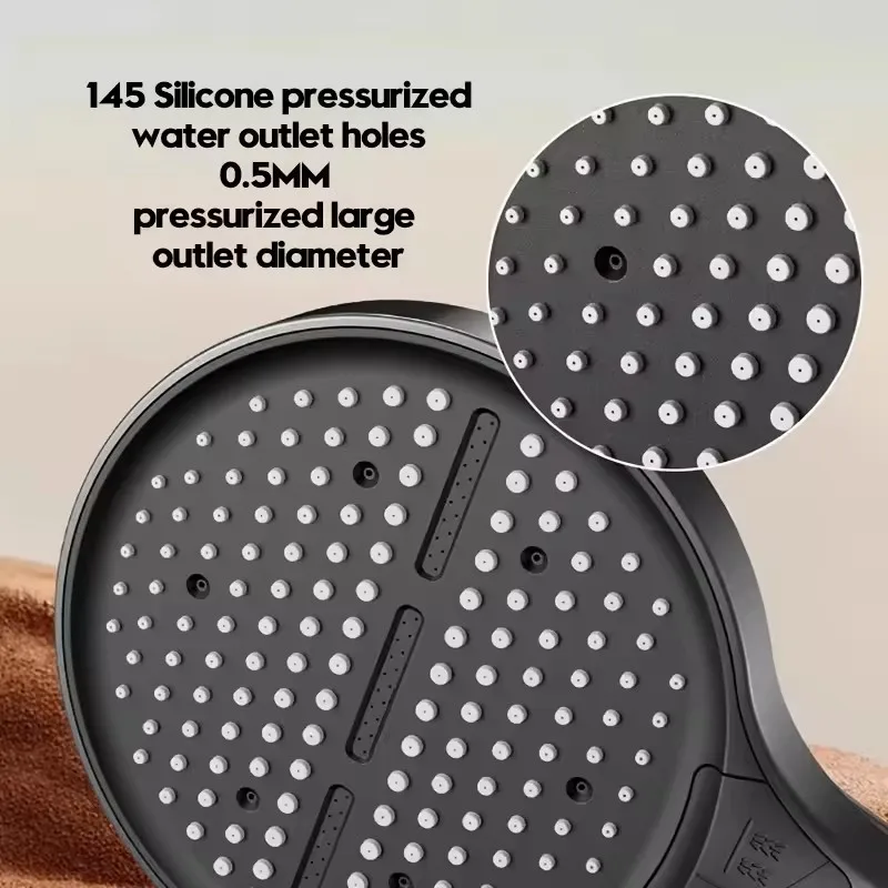 High Pressure Shower Head 15cm Large Panel Flow Spray Nozzles 3 Modes Big Boost Spa Rainfall Showerhead Bathroom Accessories