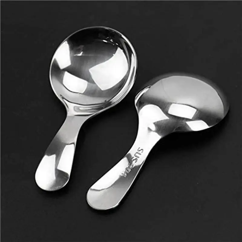 ABVG-18 Pcs Stainless Steel Short Handle Spoons Mini Salt Spoons Condiments Spoon Dessert Spoon Tea Coffee Spoons,Silver