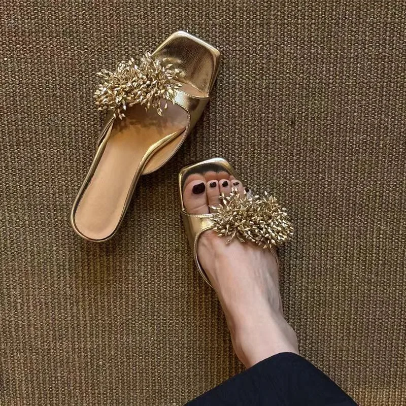 النساء الصنادل الصيف صنادل مماشي للموضة ساحة تو أحذية النساء سلسلة الخرز عالية الكعب الصنادل البوهيمية السيدات Zapatos De Mujer #2