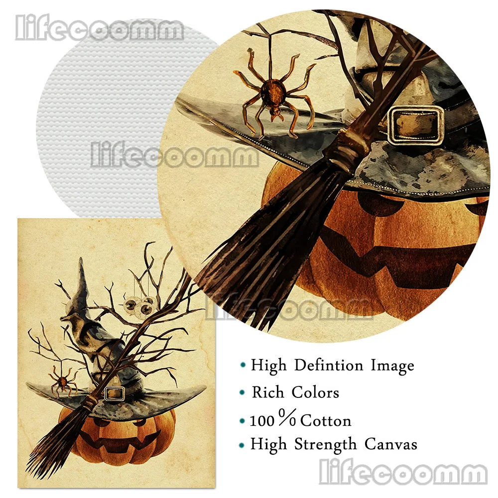 الساحرة غامض أسود أبيض الغراب الرموز خطوط هندسية ، جدار الفن قماش الطباعة ، العث والخفافيش القوطية ، الفن الحديث ، ديكور طباعة الملصق #6