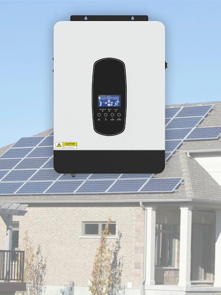 ECGSOLAX 3kW Hybrid-Solarwechselrichter 24V 230Vac mit 80A MPPT-Solarladeregler, Netzunabhängiger Hybrid-Solarwechselrichter, Max. PV-Spannung 450VDC