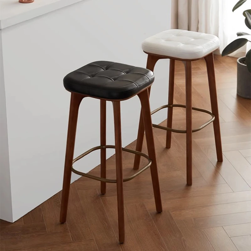 

Wooden Modern Luxury Bar Stools Make Up Reception Patio Garden Bar Stool Vanity Saloon Party Tabourets De Bar Home Furniture