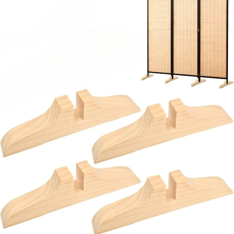 Support de séparation de pièce en bois, 4 pièces, support pliable pour écran, pieds de support pour écran de séparation, panneau de séparation pour hôtel, bureau