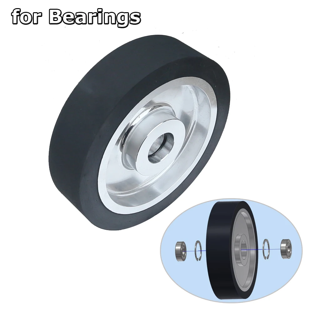 200*50Mm Solid Bandslijpmachine Rubber Contact Wiel Schurende Riemen Set Inner Gat Aangepaste