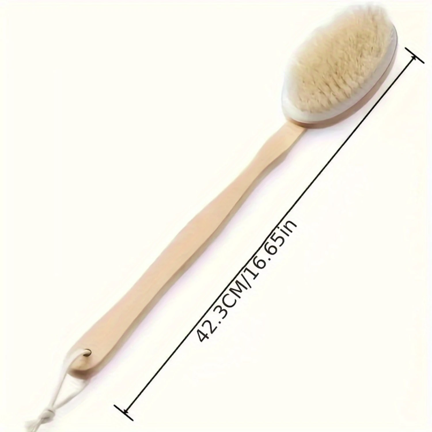 Long Handle Bath Sponge Shower Brush with Soft Natural Bristles - Back Cleaner for Women and Men, No Fragrance or Battery Needed