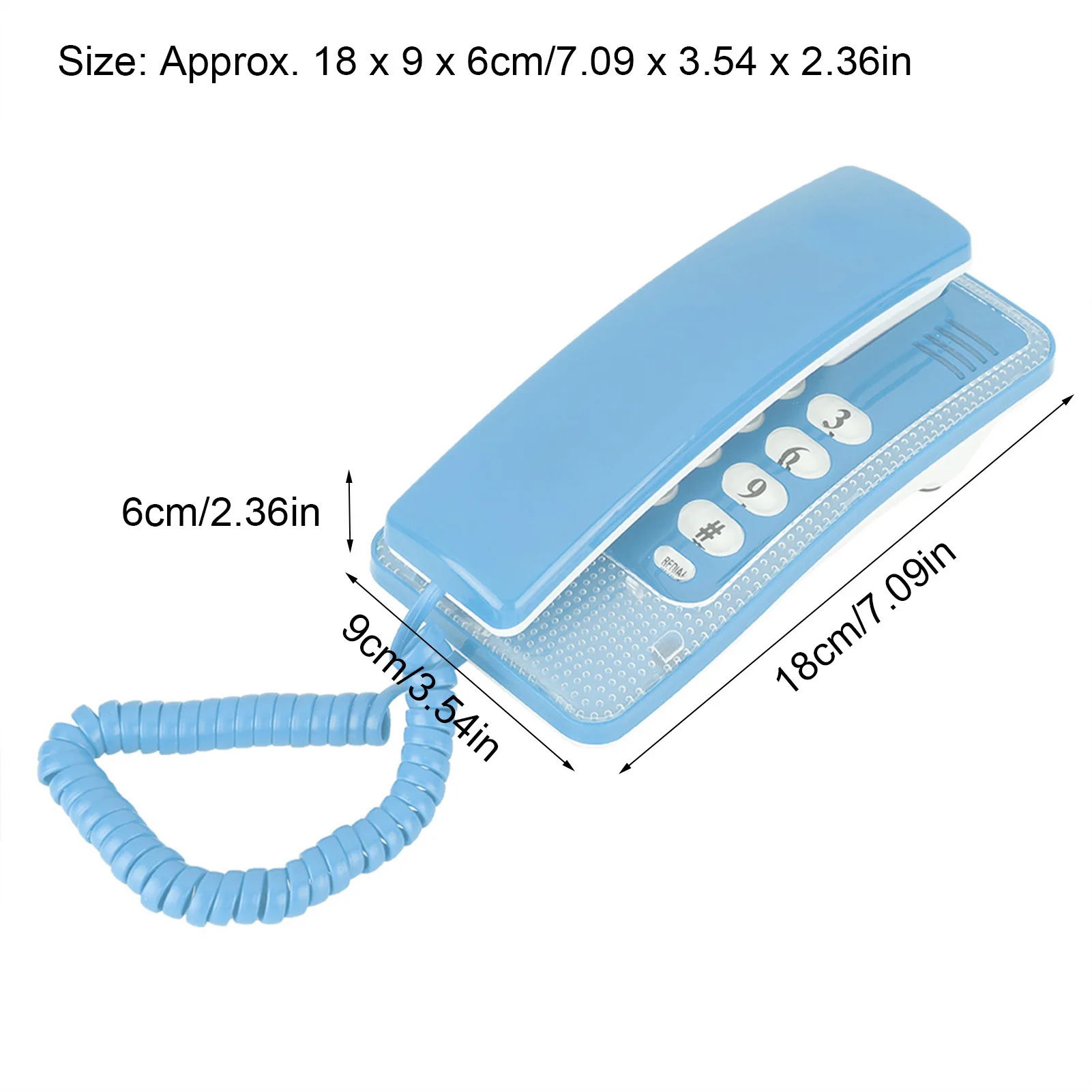 هاتف سطح المكتب الأرضي المنزلي مثبت على الحائط ، تمديد الهاتف ، بدون هوية المتصل ، مناسب للفندق ، العائلة ، المكتب