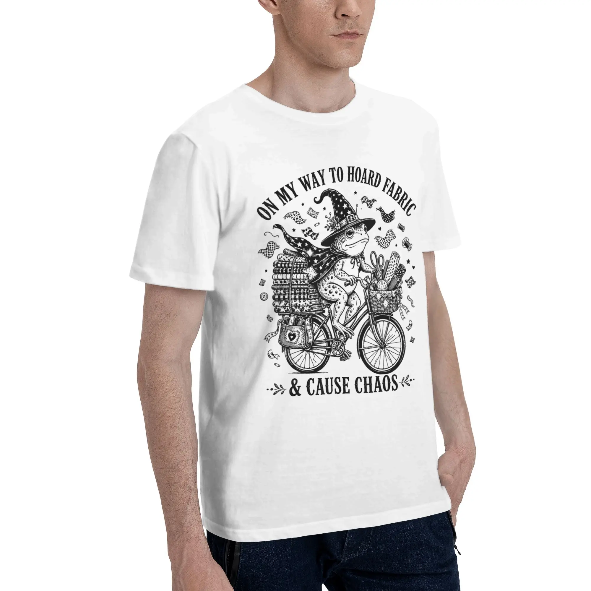 Men Women Graphic On My Way to Hoard Fabrics and Cause Chaos  Tee T Shirt Pure Cotton  T-shirts Clothes