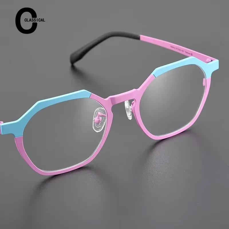 Prescription Lenses Anti-blue Light Ultra Light Pure Titanium Women High Quality Manual Myopic Men Optical Glasses Frames