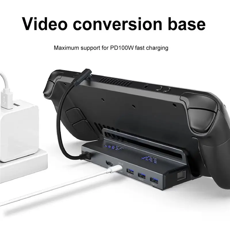 A33T-For Steam Deck Dock Station Base Hub Holder Docking Multi-Functional Video Conversion For Steamdeck Game Console