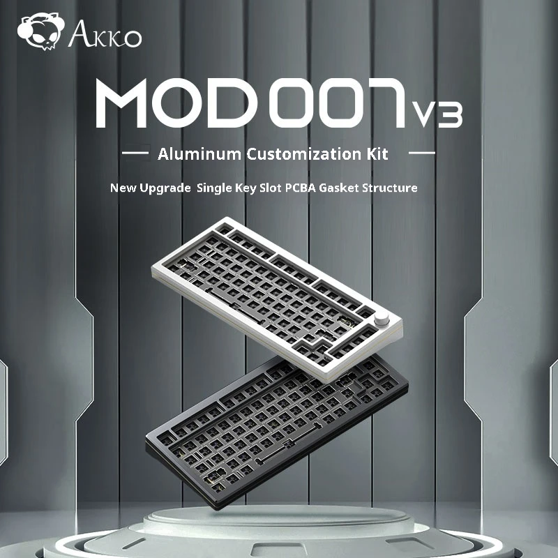 Akko MOD007 V3 Mechanical Keyboard Barebones Customized Hot Swappable Adapt for 3/5PIN Switches Control Knob CNC Aluminum