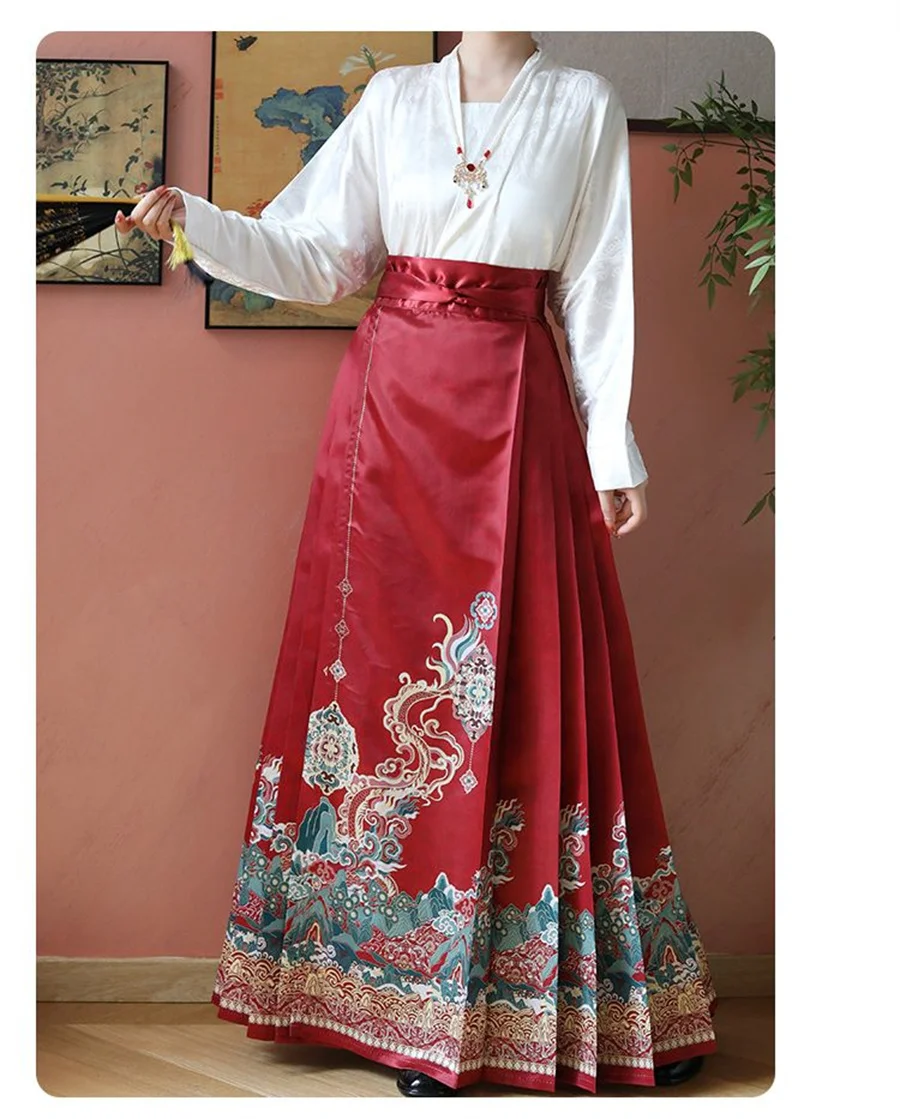 Jupe fine style chinois rétro pour femmes, décontracté, visage de cheval, tempérament, nouveau, automne, printemps, 03Elégant