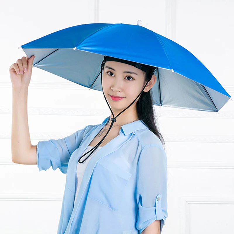 FishingUmbrella Hat Folding Umbrella Cap Camping Fishing Hiking Festival OutdoorHot