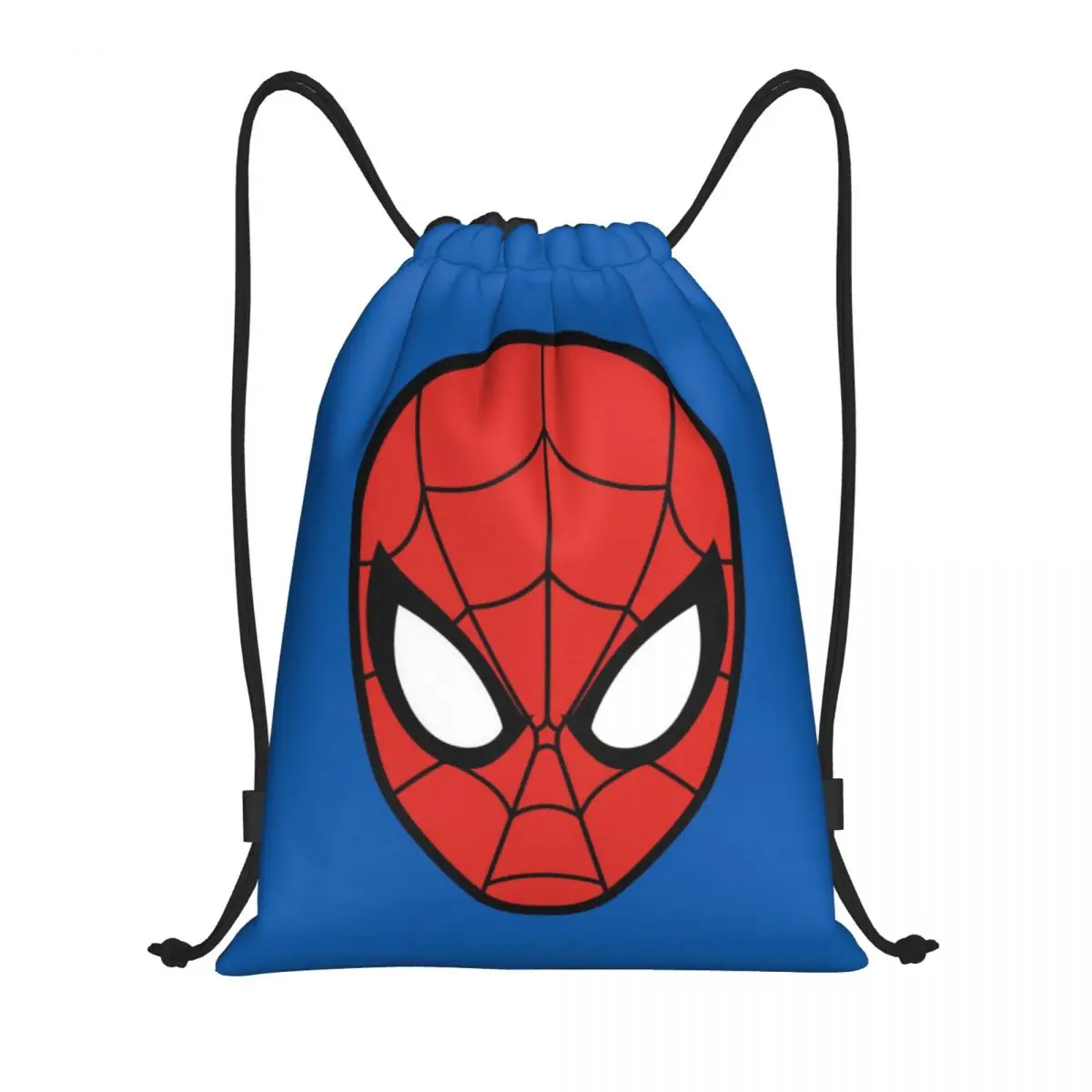 Custom Spider Man Head Drawstring Backpack Women Men Gym Sport Sackpack Foldable Shopping Bag Sack