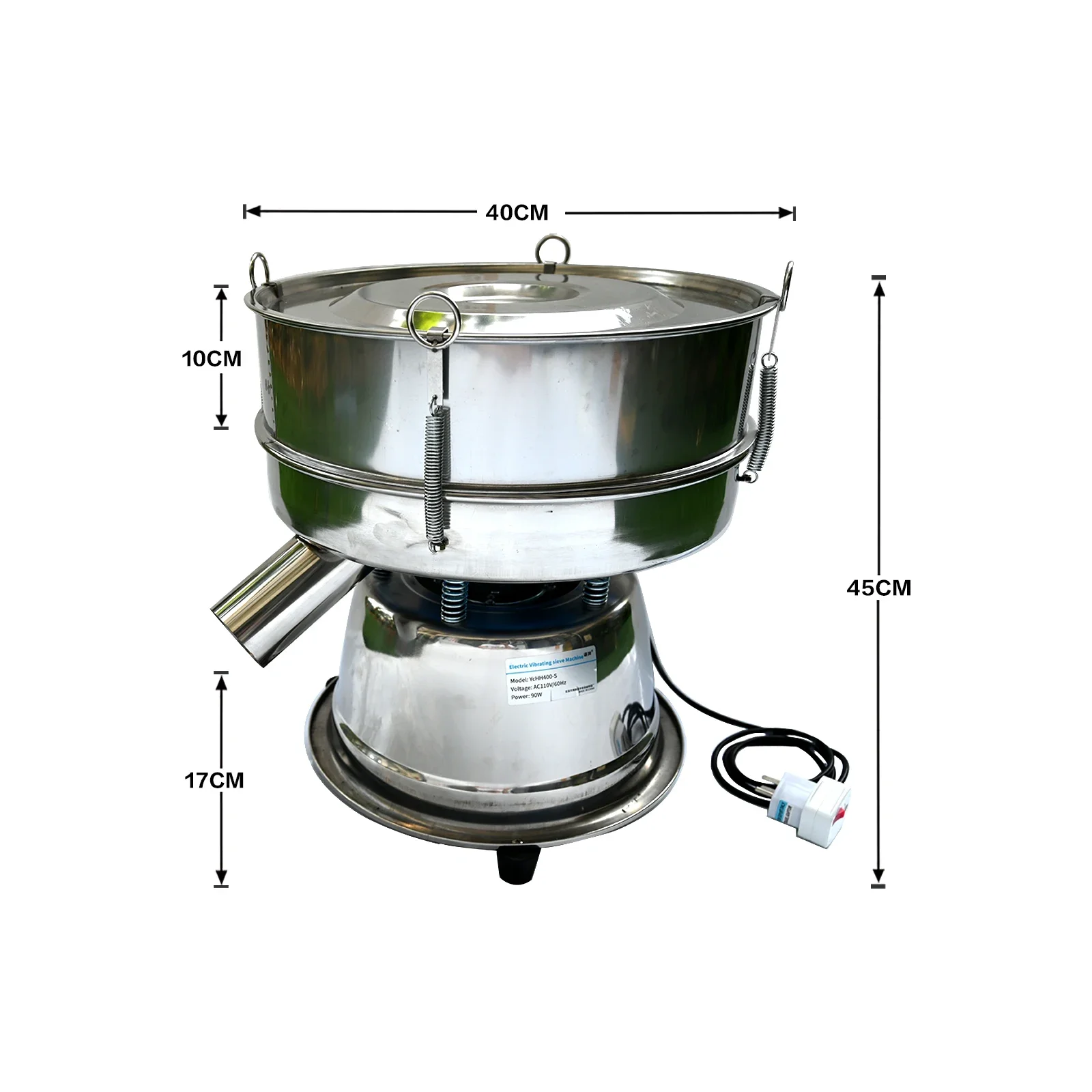 40cm Small Food sieve machine electric screening machine vibrating screen for powder or grain materials Sieve Height 10CM