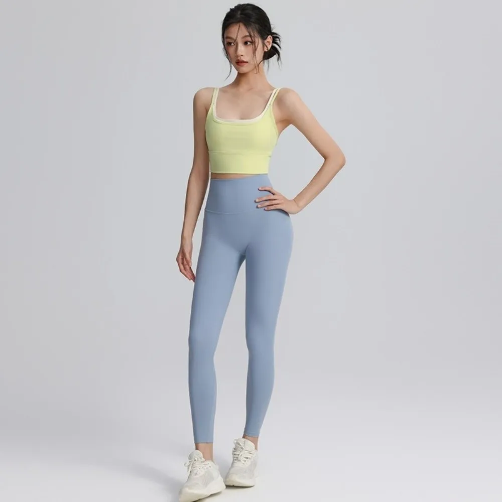 

Breathable Workout Bra Comfortable Color Blocking Tank Top Bra Anti Sagging Beautiful Back Yoga Underwear Fitness Training