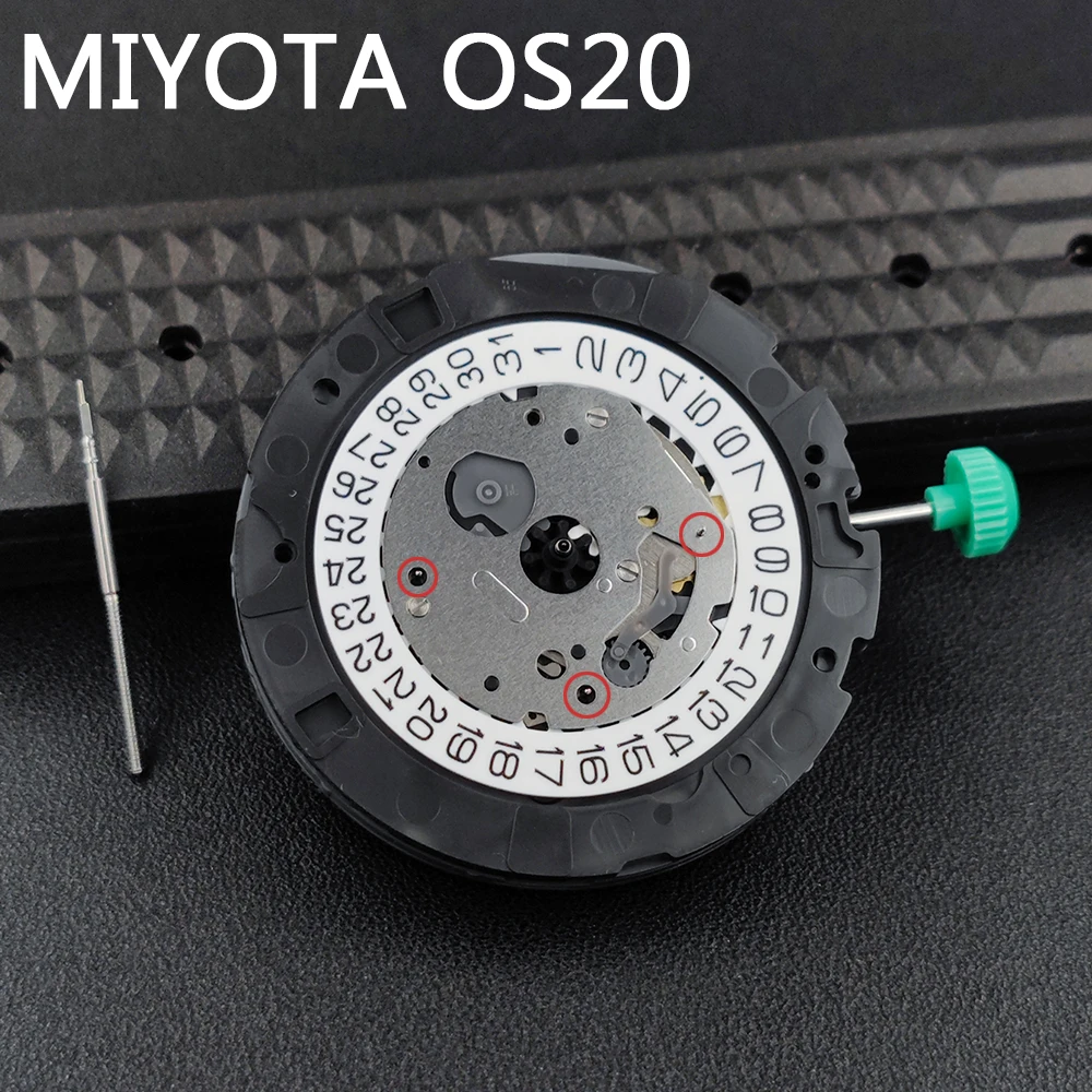 Reloj cronógrafo de cuarzo Miyota 0S20 genuino, movimiento japonés modificado, cronógrafo OS20, segundos con batería