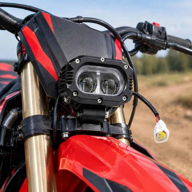 LED Motorcycle Front Headlight for IN10 and IN10Pro with 48-60 V Operation and 36 W Power, Original Harness Link and 68UF