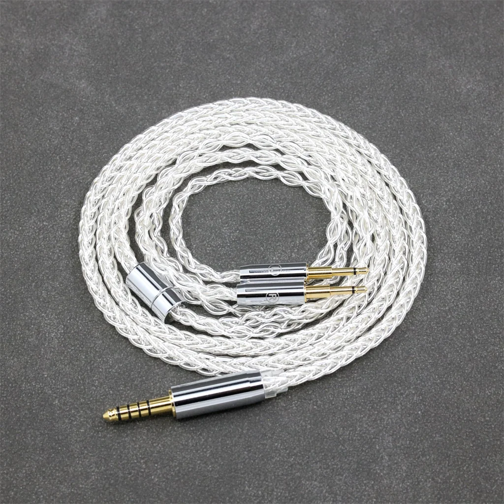 สายหูฟังโทรศัพท์แพลเลเดียมสีเงินบริสุทธิ์99% 7N 8แกนสำหรับ sivga Phoenix SV021 oriole pii Apollo aiva ขนาด2.5มม. LN008393คู่