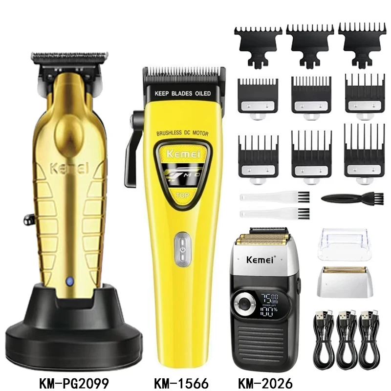 Kemei Hair Clipper KM-PG2099 Km-1566 Km-2026 Hair Trimmer with LCD Display Electric Hair Clipper Men's Hair Clippers for Salon