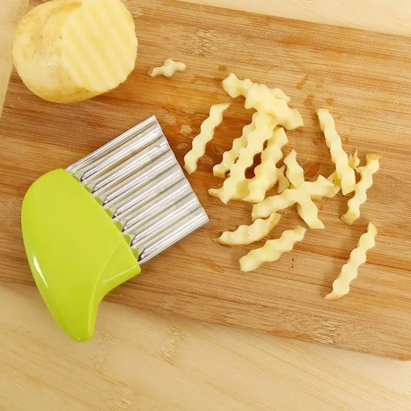 Potato Cutter Chip French Fry Maker Stainless Steel Wavy Knife French Fries Chopper Kitchen Knife Maker Tools