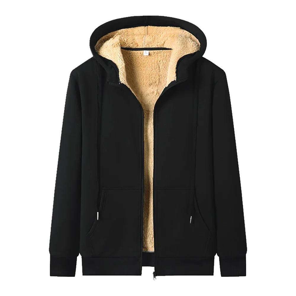 Winter Jackets Men\'s Warm Hoodies Women Loose Fleece Zipper Hoodie Thicken Windproof Sportswear Coat Thermal Casual Sweatshirts
