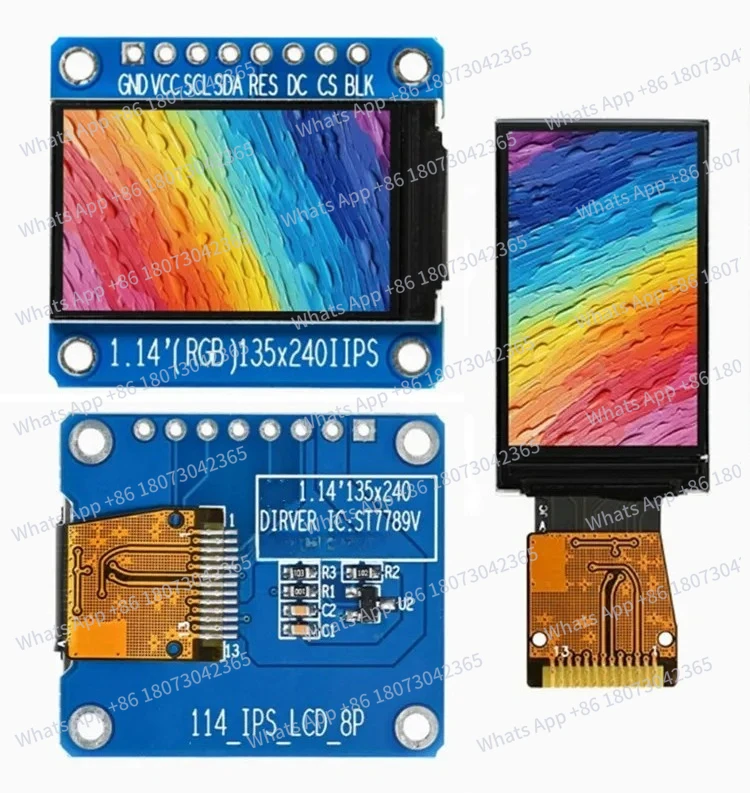 

ЖК-экран IPS 1,14 дюйма, 8 дюймов, 65 000 цветов, с платой адаптера, микросхема управления ST7789, 135(RGB)*240