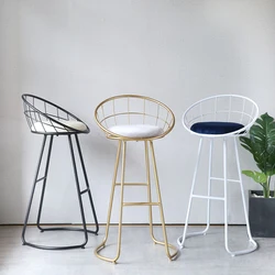 Moderne Minimalistische Bar Stoelen Keuken Hoge Kruk Melk Thee Winkel Nordic Metalen Barkruk Home Bar Teller Rugleuning Stoel Meubels