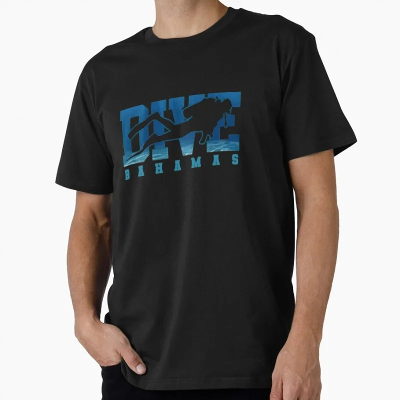

Scuba Diving Bahamas Gift T-shirt 100% Cotton print tee Short Sleeve Graphic Clothes All size Tops S-6XL